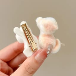2pcs Cute Playful Kitten Eating Fish Plush Hair Clip Girl Heart Hair Clip Side Ducks Clip Cartoon Fashion Hair Accessories Girl