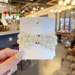 10pcs Sweet Style Pearl Hair Clip Elegant Plastic Shaped Korean Fashion Elements Solid Color Duck Billed Buckle Suitable Women