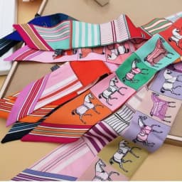 2025 New Fashion War Horse Women Silk Ribbon Scarf Handbag Handle Wrap Bag Ribbon Scarf Women Girls Head Hair Wrist Ribbon Bag