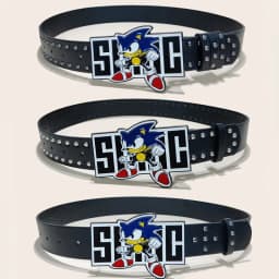 Exaggerated INS Harajuku Y2K Thousand Nights Black Speed Boy Belt Cropped Studded Decoration Belt Street Style For Men Women Chi
