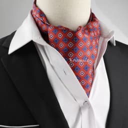 New Design Men's Ascot Scarf Necktie Fashion Paisley Dot Red Yellow Grey Cravat Business Meeting Gentleman Collar Accessory Gift
