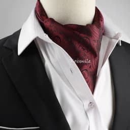 New Design Men's Ascot Scarf Necktie Fashion Paisley Dot Red Yellow Grey Cravat Business Meeting Gentleman Collar Accessory Gift