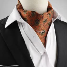 New Design Men's Ascot Scarf Necktie Fashion Paisley Dot Red Yellow Grey Cravat Business Meeting Gentleman Collar Accessory Gift