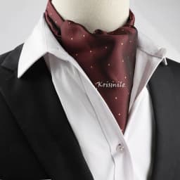 New Design Men's Ascot Scarf Necktie Fashion Paisley Dot Red Yellow Grey Cravat Business Meeting Gentleman Collar Accessory Gift