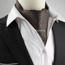 New Design Men's Ascot Scarf Necktie Fashion Paisley Dot Red Yellow Grey Cravat Business Meeting Gentleman Collar Accessory Gift