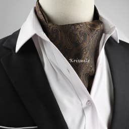 New Design Men's Ascot Scarf Necktie Fashion Paisley Dot Red Yellow Grey Cravat Business Meeting Gentleman Collar Accessory Gift