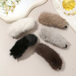 AWAYTR Simulated Plush Twist Hair Clips Acrylic Hairpin Korean Style Vintage Hairgrip for Women Elegant Hair Accessories