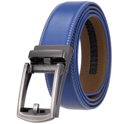 Unisex Click Belts for Men Luxury Brand Designer Fashion Automatic Buckle Genuine Leather Men's Belt Male Jeans Waist Strap Blue