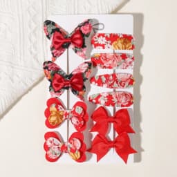 10/11Pcs 2Styles Girls Butterfly Hair Clips BB Clips Handmade Barrettes Kids Newyear Atmosphere Gifts Hair Accessories for Baby