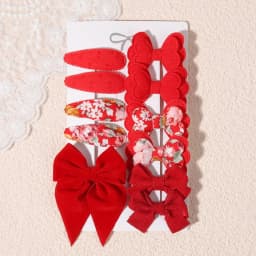 10/11Pcs 2Styles Girls Butterfly Hair Clips BB Clips Handmade Barrettes Kids Newyear Atmosphere Gifts Hair Accessories for Baby