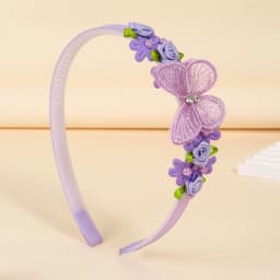 1Pcs Children Butterfly Headband Lace Flower Headpiece for Girls Daily/party Cute Hair Accessories,available in Multiple Colors