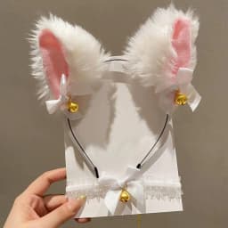 Plush Cat Ear Headband for Women, Cute and Quirky Cat Headwear, Hairpin with Bell, Collar Accessory, Children's Hair Accessory