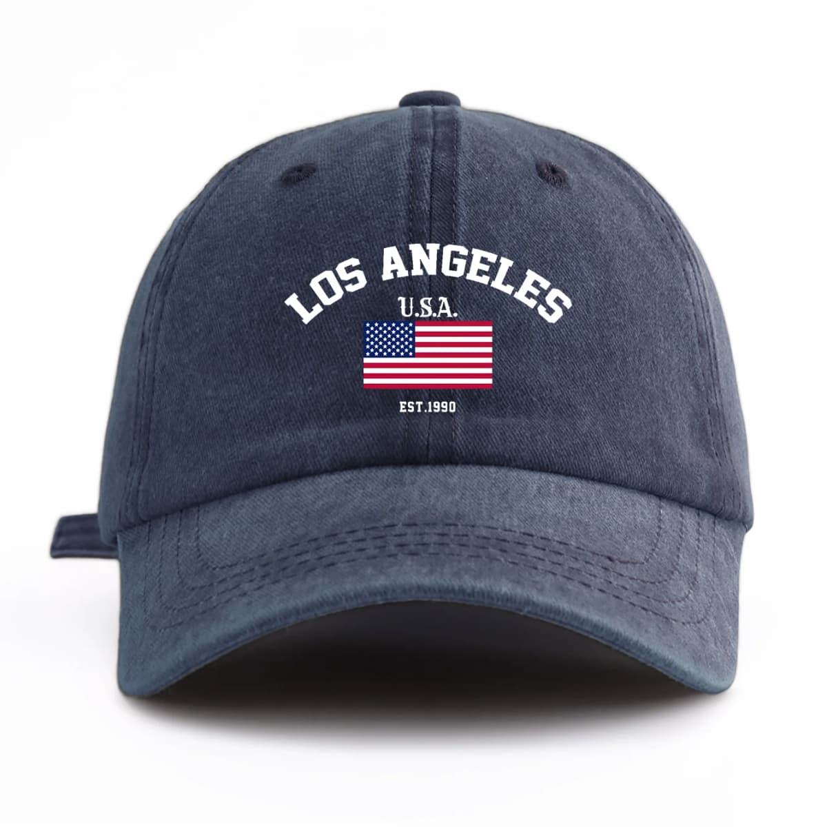 1pc LOS ANGELES Print Washed Baseball Cap for Adults,Minimalist Retro Style Casual Soft Adjustable Dad Hat,Perfect As Gift