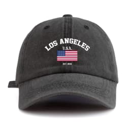 1pc LOS ANGELES Print Washed Baseball Cap for Adults,Minimalist Retro Style Casual Soft Adjustable Dad Hat,Perfect As Gift