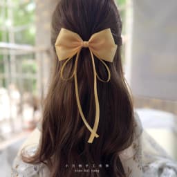 Vintage Beige Hair Bow Clip Trend Long Ribbon Hairpins Barrettes Headwear For Women Girls Accessories Wedding Jewelry Hair Ties