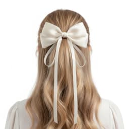 Vintage Beige Hair Bow Clip Trend Long Ribbon Hairpins Barrettes Headwear For Women Girls Accessories Wedding Jewelry Hair Ties