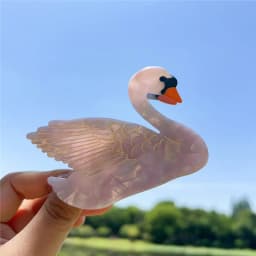 Muweordy Black White Swan Acetate Claw Clip Shark Hair Claws Creative Animal Hair Clip For Women Girls Fashion Hair Accessories