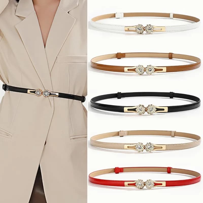 Ladies' Waist Belt, Buckle, Flower Diamond, Fine Suit Belt, Skirt, Sweater, Coat, Waist Cinching, Light Luxury Waist Chain