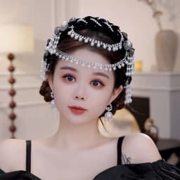 Detachable Pearl Tassel Bridal Headdress with Flower Details; Ideal Women's Hair Hoop for Wedding Parties or Dances