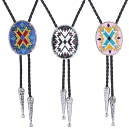 American Western Totem Bolo Tie Collar Rope Shirt Accessory Authentic Native American Style Men's Fashion Jewelry
