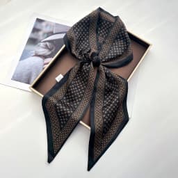 Fashion Print Skinny Scarf For Women Luxury Hair Band Soft Stain Ribbon Tie Neck Bag Scarf Design Wrist Belt For Daily Wear