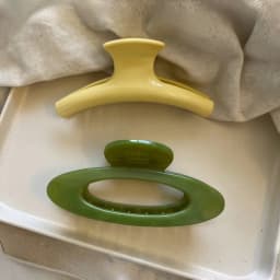 2Pcs Sweet Korean Yellow Cross Ellipse Geometric Shark Hair Claw Ponytail Holding Gripper Trendy Girls Daily Hair Accessories