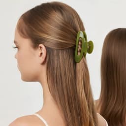 2Pcs Sweet Korean Yellow Cross Ellipse Geometric Shark Hair Claw Ponytail Holding Gripper Trendy Girls Daily Hair Accessories