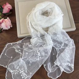 Retro-inspired solid-color lace embroidered scarf Versatile decorative neck scarf Multi-functional long headscarf Sheer scarf