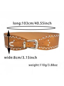 1 piece ladies' waist belt; sexy rivet wide belt for women; American Western heavy-duty design sense waistband; personal fashion