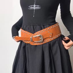 1 piece ladies' waist belt; sexy rivet wide belt for women; American Western heavy-duty design sense waistband; personal fashion