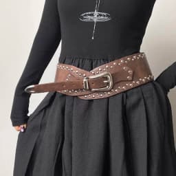 1 piece ladies' waist belt; sexy rivet wide belt for women; American Western heavy-duty design sense waistband; personal fashion