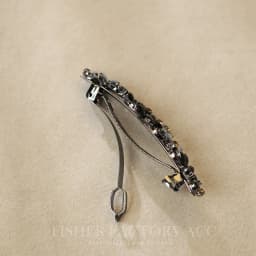 Elegant Floral Hair Clip Alloy Spring Clasp with Rhinestones Minimalist Ponytail Holder for Back Head Women Hairpin
