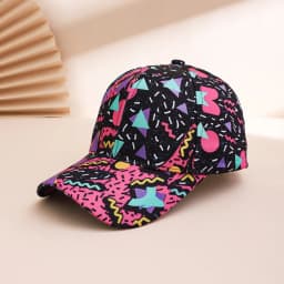 Cross-border Fashion Colorful Geometric Graffiti Baseball Cap, Casual Printed Sunshade Baseball Cap, Street Hip-Hop Cap