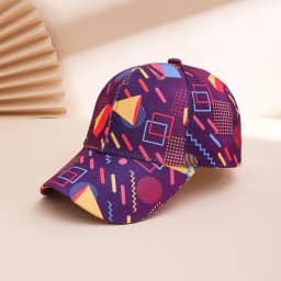 Cross-border Fashion Colorful Geometric Graffiti Baseball Cap, Casual Printed Sunshade Baseball Cap, Street Hip-Hop Cap