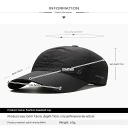 Sports design running cap thin quick-drying breathable duck tongue outdoor men's sun protection summer fishing sun visor basebal