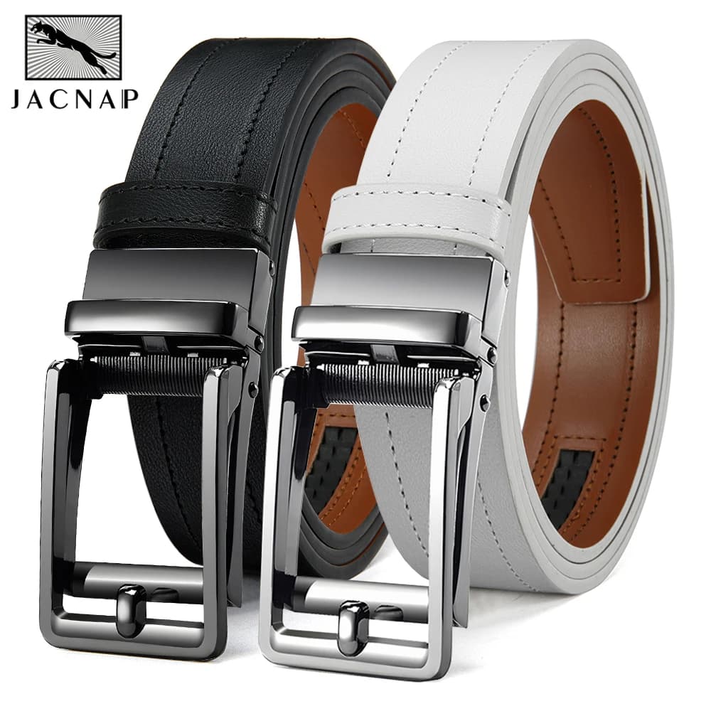 Men's Fashionable Leather Belt Men's High-quality Leather Belt Business Automatic Buckle Ratchet Belt Randomly Adjustable