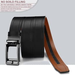 Men's Fashionable Leather Belt Men's High-quality Leather Belt Business Automatic Buckle Ratchet Belt Randomly Adjustable