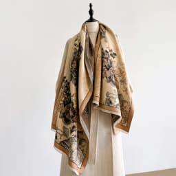 Brand Fashion Winter Cashmere Shawl for Women - Tasseled Flower Printed Pashmina Scarf, Thick Warm Wrap & Poncho
