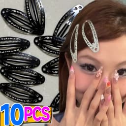 Punk Hollow Out Hairpin Y2K Vintage Geometric Hair Clips Silver Metal BB Clips Korean Barrette Gothic Girl Side Hair Accessories
