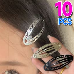 Punk Hollow Out Hairpin Y2K Vintage Geometric Hair Clips Silver Metal BB Clips Korean Barrette Gothic Girl Side Hair Accessories