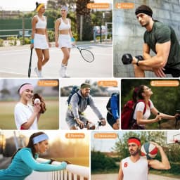 3 Pack, Solid Color Sports Sweat-Wicking Stretch Everyday Headbands for Women's Casual, Solid Color Elastic Headbands