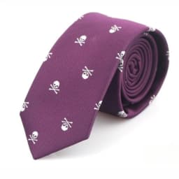 6cm Mens Black Slim Skull Ties for Women Classic Skinny Neckties Male Polyester Fake Collar Neck Tie Halloween Party Accessories