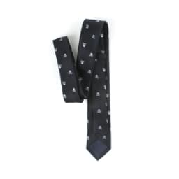 6cm Mens Black Slim Skull Ties for Women Classic Skinny Neckties Male Polyester Fake Collar Neck Tie Halloween Party Accessories