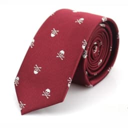 6cm Mens Black Slim Skull Ties for Women Classic Skinny Neckties Male Polyester Fake Collar Neck Tie Halloween Party Accessories