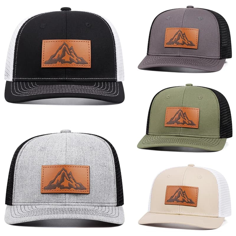 2025 Fashionable and Simple New Mesh Hat Richardson Label Mountain Printed Flat Edge Baseball Hat Outdoor Leisure Sunshade Hat
