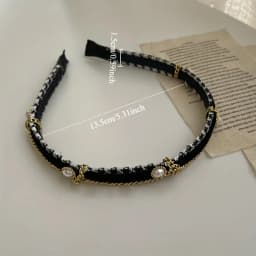 French thousand bird grid pearl chain headband, high-end exquisite retro design hairpin