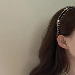 French thousand bird grid pearl chain headband, high-end exquisite retro design hairpin