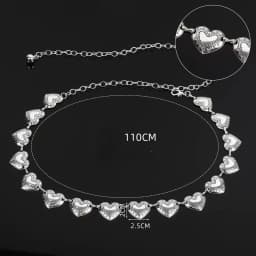 Metal Heart Waist Chain Fashion Geometric Waist Belt Body Chain Suitable for All Occasions Great Gift Choice