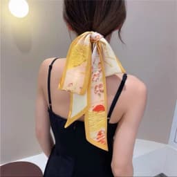 New Year-themed narrow long scarf for women Red hairband with long flowing ribbon Tie-up waist belt Professional neck scarf
