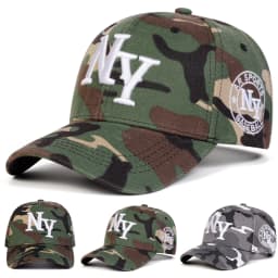 Unisex NY Letter Embroidery Camouflage Baseball Caps Spring Autumn Outdoor Adjustable Casual Hats Sunscreen Hat Sports Cap